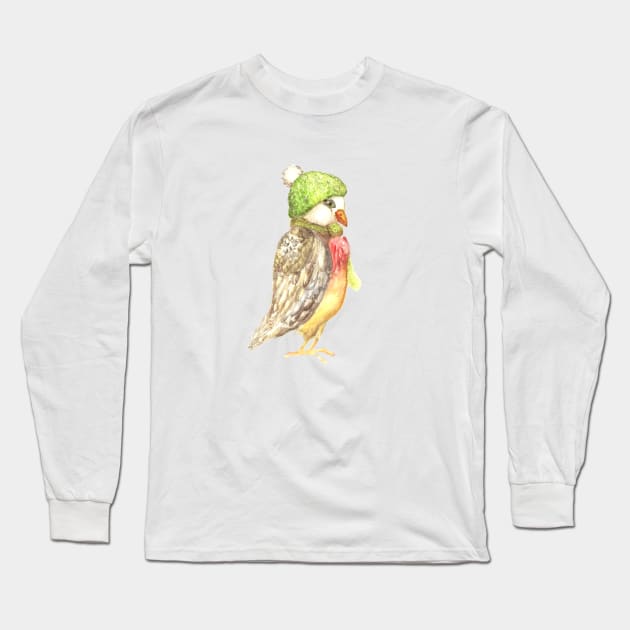 Winter Bird Long Sleeve T-Shirt by DaceK